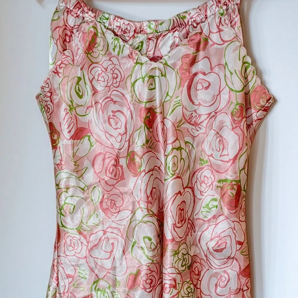 Pink Rose Satin Cami & Shorts Set - Picture 1 of 12